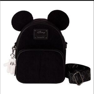 Loungefly Disney Mickey Mouse Classic Corduroy Convertible Mini Backpack